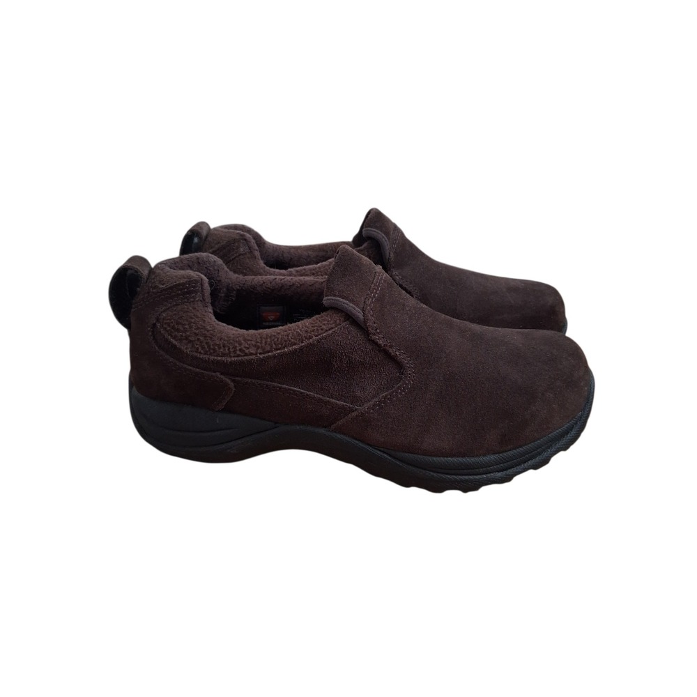 L.L.Bean Chunky Suede Leather Womens‎ size 7 Wide Slip-On Comfy Cozycore Shoes